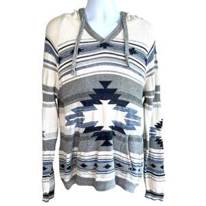 American Eagle Mens‎ Aztec Pullover Sweater Hoodie Size Extra Large Preppy